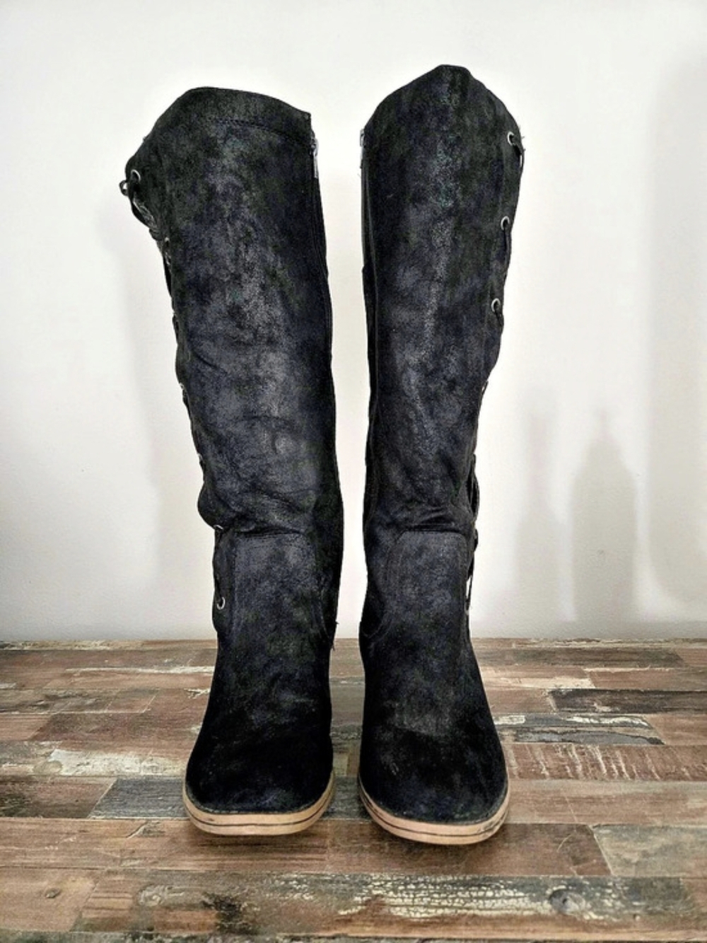 Kohl's Black Lace-Up Tall Boots US 8 M - Picture 3 of 6